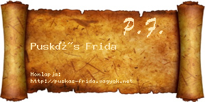 Puskás Frida névjegykártya