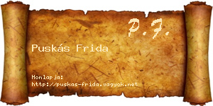 Puskás Frida névjegykártya
